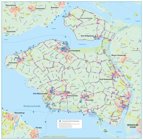 Toeristische kaart 2024: Het complete fiets- en wandelnetwerk
